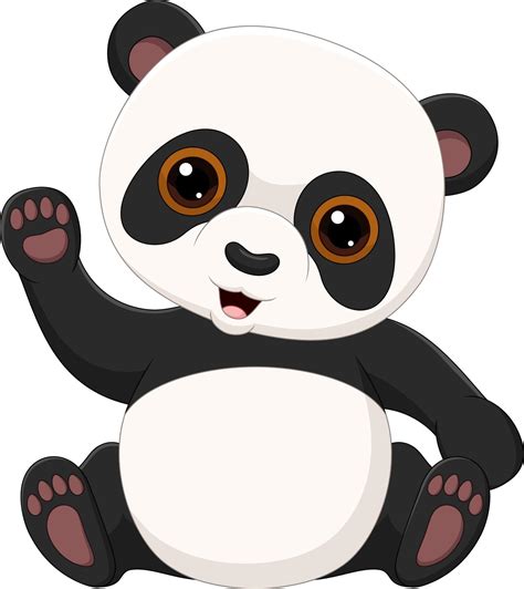 Cute Little Panda Waving Isolated On White Background 5162101 Vector