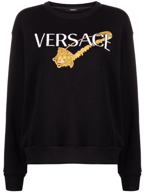 Versace Safety Pin Logo Sweatshirt Farfetch
