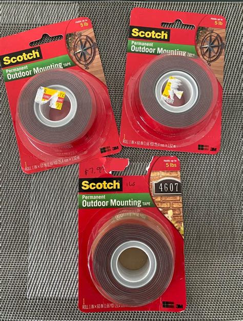 3m Scotch Permanent Outdoor Mounting Tape Each 65 Furniture And Home