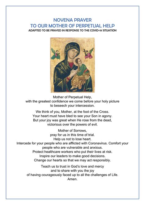 Novena Prayer To Omph — St Alphonsus Parish