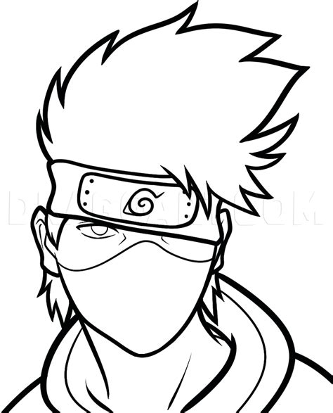 How To Draw Kakashi Easy Step By Step Drawing Guide By Dawn Easy Graffiti