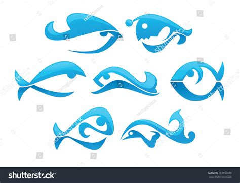 Vector Collection Of Fish Icons Signs Symbols And Emblems 163897838