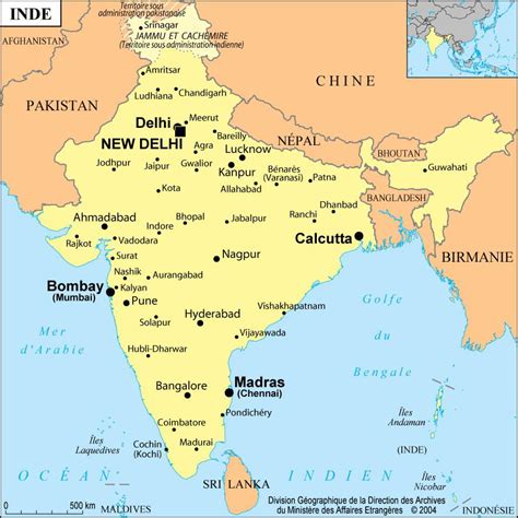 Kaart Van Indiase Steden Grote Steden En Hoofdstad Van India