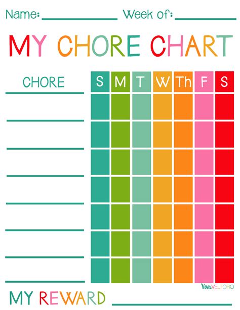 Free Printable Chore Charts For Kids Viva Veltoro Bloglovin