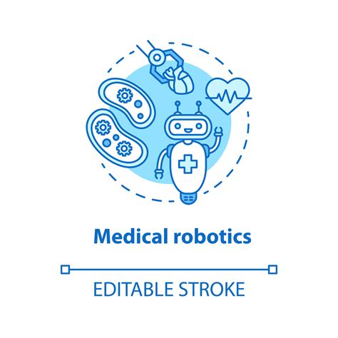 Icône Bleue De Concept De Robotique Médicale Machines Informatiques De Soins De Santé Idée