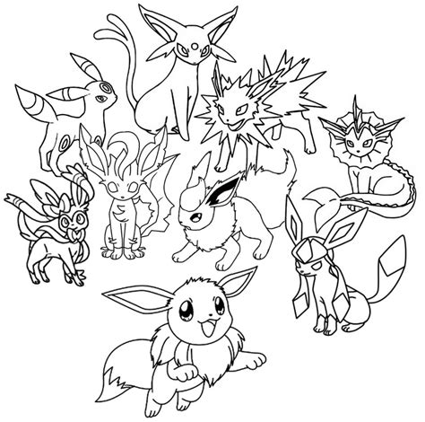 Coloring Page Pokémon Eevee Evolutions 11