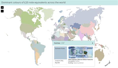Map Of World Paper Currencies Tied To Their Prominent Pantone Color