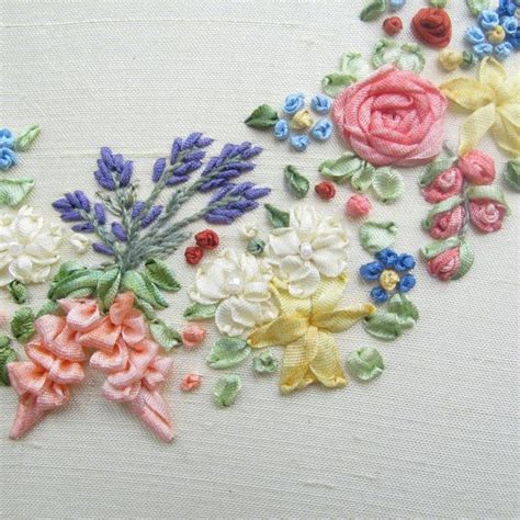 Pdf Miniature Garland Etsy Silk Ribbon Embroidery Silk Ribbon