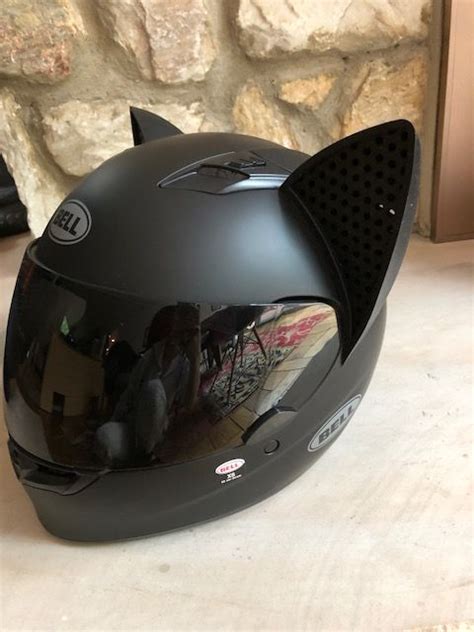 Cat Ear Helmet Upgrade Black Easy Peel And Stick Helmet Accessory