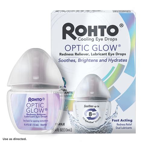 Rohto Optic Glow Cooling Eye Drops Redness Reliever Lubricant 0 4 Fl