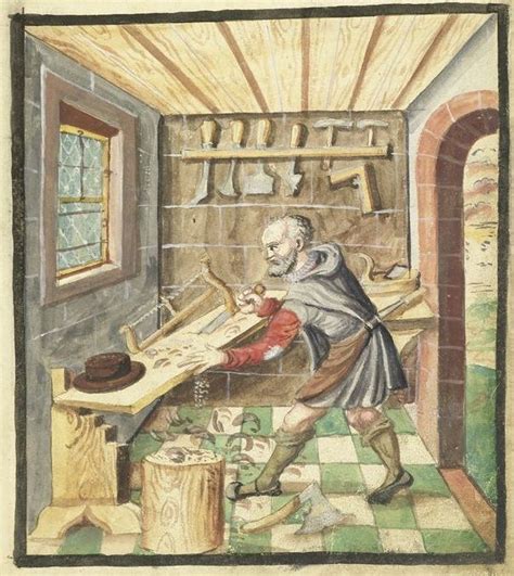 Carpenter With Bowsaw 1589 Historical Woodworking Images