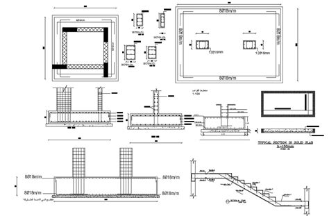 Combine Footing Pad Foundation Structure Design Cadbull