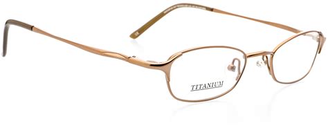 optical eyewear oval shape titanium full rim frame prescription eyeglasses rx pale copper