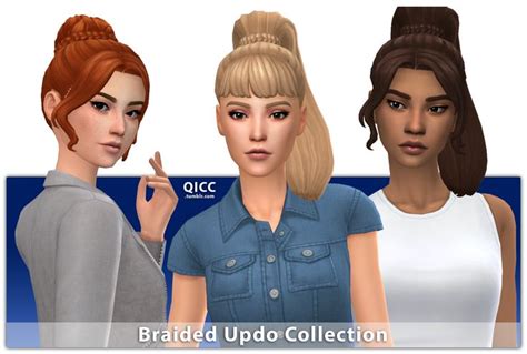 Ts4 Community Finds Braided Updo Hair Updos Braids