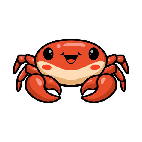 Cute Little Crab Cartoon Posing 12344942 Vector Art At Vecteezy