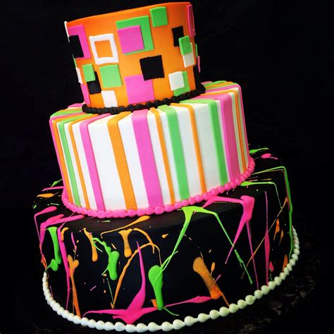 Neon Cake Desserts Birthday Cake