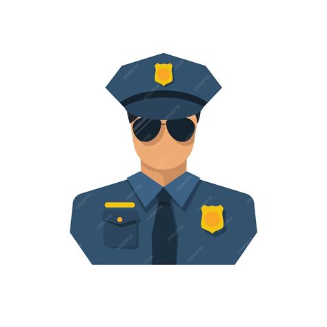 Premium Vector Cop Icon Flat Style Design Police Officer Avatar