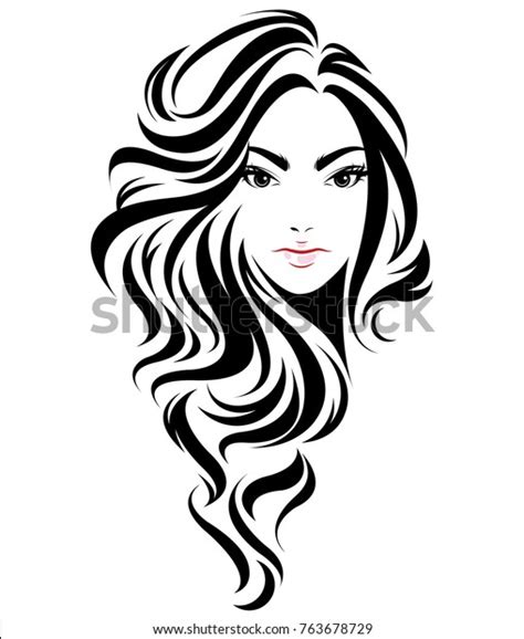 Illustration Women Long Hair Style Icon Stock Vector Royalty Free