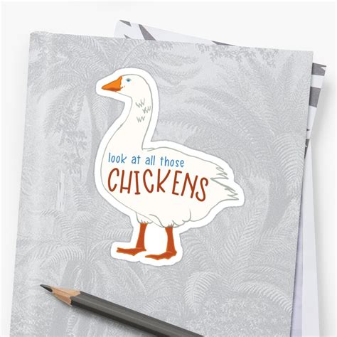 Look At All Those Chickens Vine Sticker By Logankinkade Redbubble