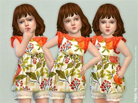 The Sims Resource Printed Romper By Lillka • Sims 4 Downloads