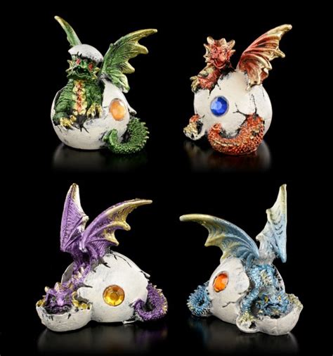 Small Dragon Figurines Set Of 4 Hatching Figuren Shopde