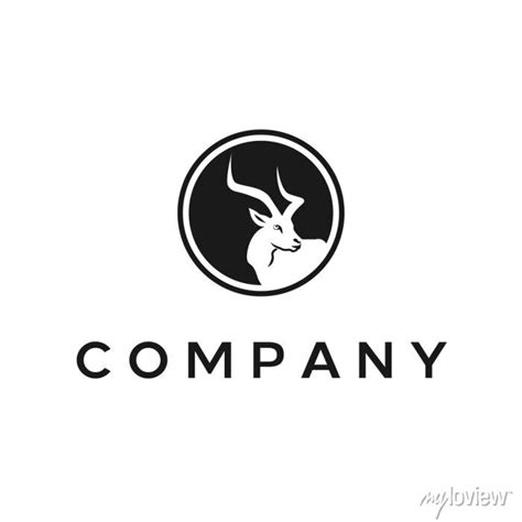 Simple Deer Logo Design Idea Concept Black And White Vector Wall