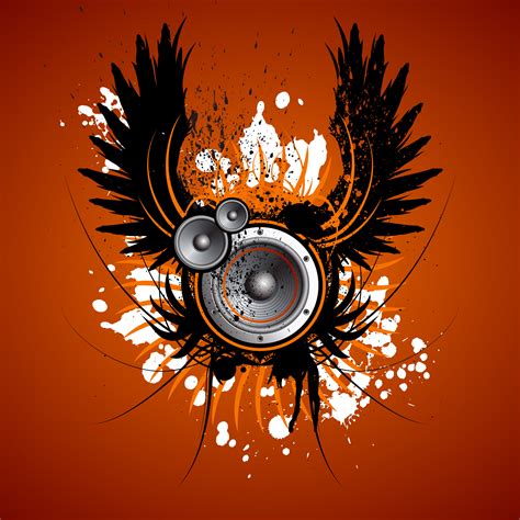 Vector Music Illustration With Wing And Speaker 304825 Vector Art At
