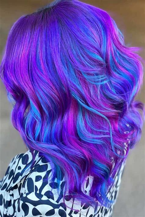 Best Purple And Blue Hair Looks Purple Hair Hair Color Crazy Galaxy Hair Color