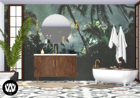 Cycas Bathroom Wondymoon Sims 4 Custom Content Sims Sims 4 Kitchen