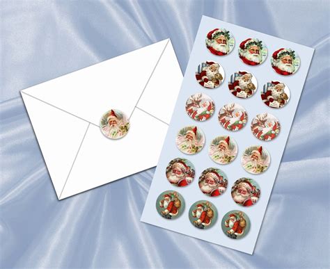 Old Fashioned Santa Christmas Stickers Envelope Seals Etsy