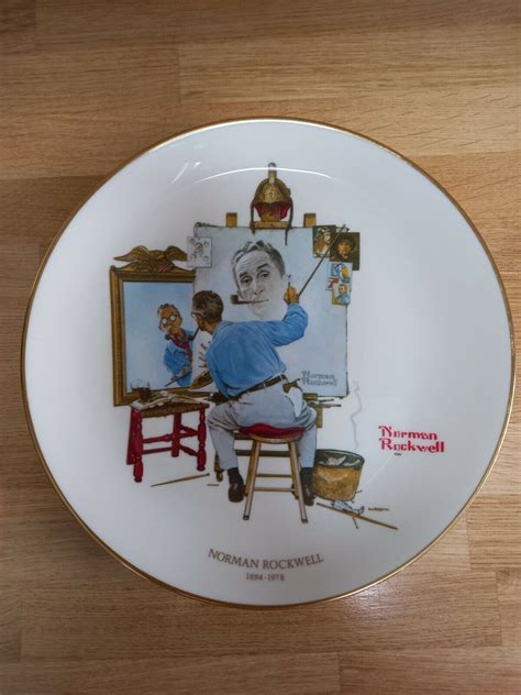 Mavin Vintage Norman Rockwell Triple Self Portrait Collectable China Plate Cm