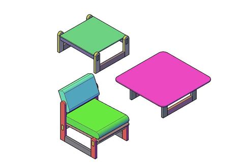 Autocad 3d Blocks Furniture Free Download Cadbull