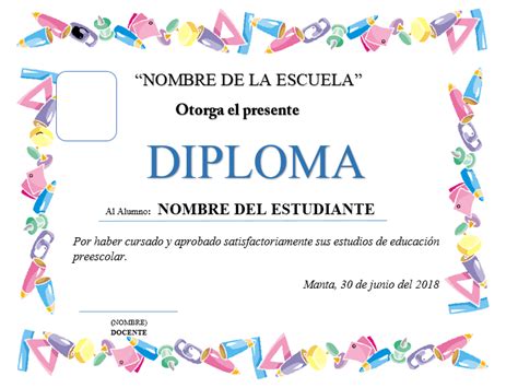 Plantilla Diplomas Para Editar Diplomas Escolares Diplomas Editables En