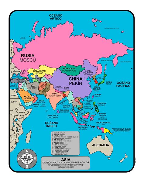 Mapa De Asia Con Nombres