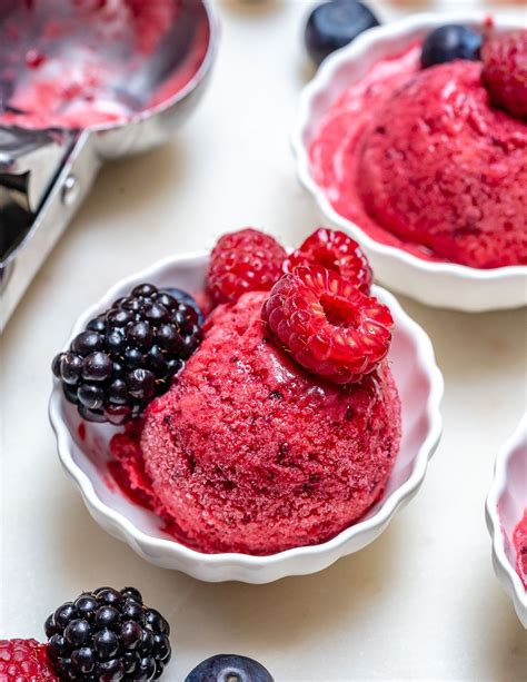 Healthy Mixed Berry Sorbet For A Sweet Clean Eating Treat Recipe