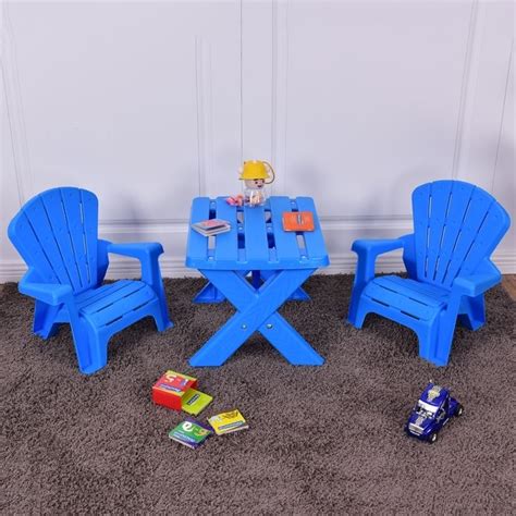 Shop Costway Plastic Children Kids Table And Chair Set 3