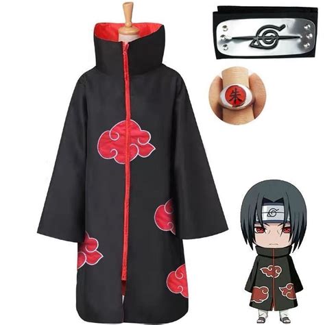 Naruto Clothes Uchiha Itachi Akatsuki Organization Cloak Cos Clothing