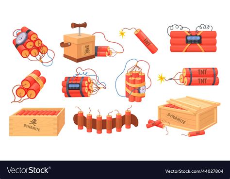 Tnt Dynamite Cartoon Bomb With Burning Wick Vector Image
