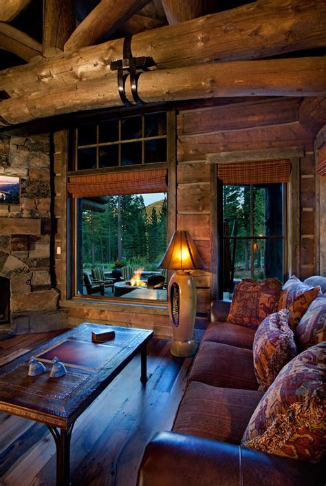 Cozy cabin floor plans. Modern take on a log cabin, custom-built.. | Log cabin decor, Log cabin 