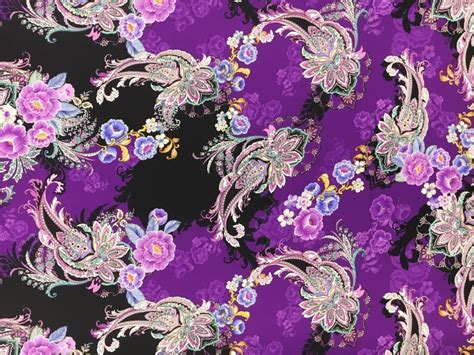 Printed Silk Charmeuse With Mixed Paisleys And Florals Bandj Fabrics