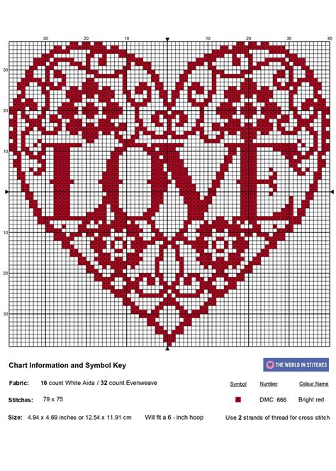 Love Heart Free Cross Stitch Chart The World In Stitches