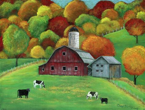 Autumn Barn Painting By Cheryl Bartley