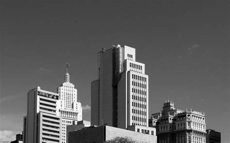 Grayscale Photo Of City Buildings 1225556 Stock Photo At Vecteezy