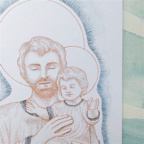 St Joseph Pillar Of Families Catholic Art Print — Kate Scimeca Art