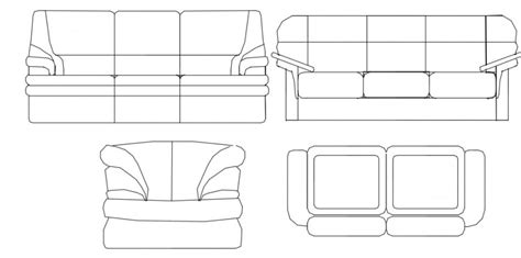 Sitting Sofa Detail Elevation 3d Model Autocad File Cadbull