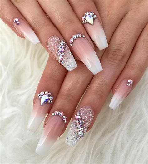 Glitzy Nails With Diamonds We Cant Stop Looking At Fashion Blog