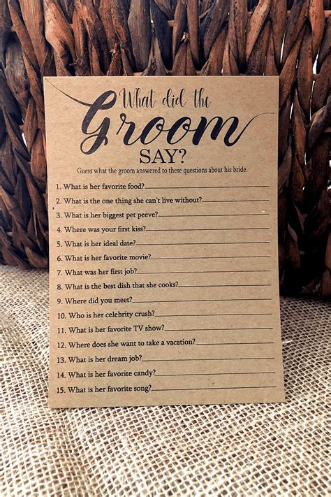what did the groom say about his bride game printable etsy bride game bridal shower games