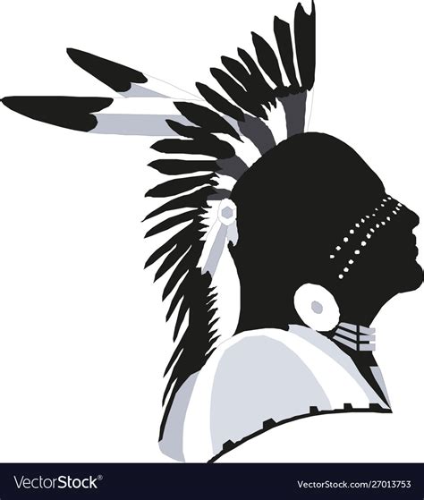 Indian Chief Head Graphic Royalty Free Vector Image