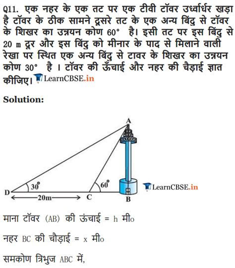 Ncert Solutions For Class 10 Maths Chapter 9 Some Applications Of