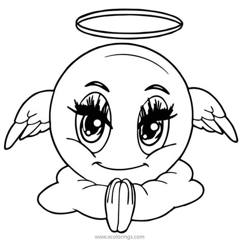 The Emoji Movie Angel Coloring Page Emoji Movie Coloring Pages Free